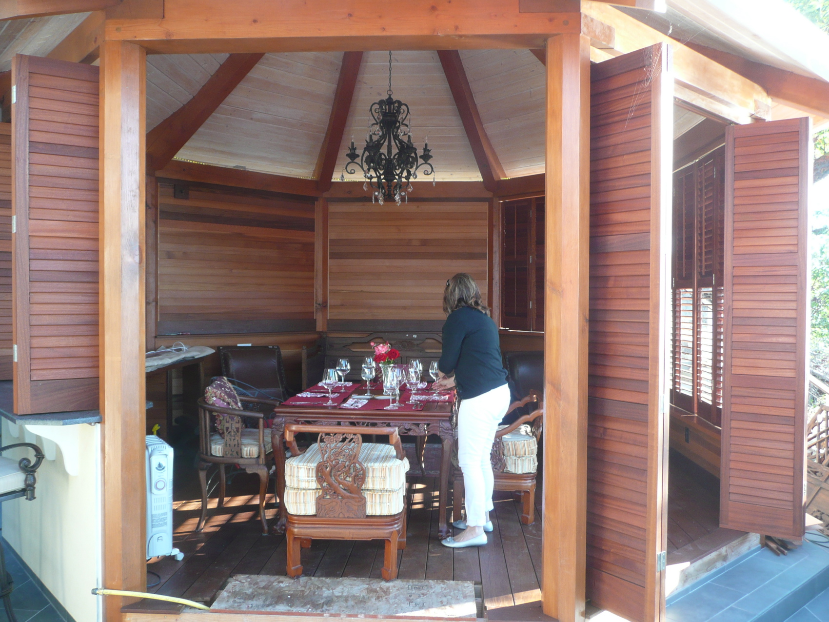 Shutters and Doors to enclose a gazebo